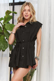 Adora Solid Cap Sleeve Button Up Short Sleeve Shirt  Style Ratio