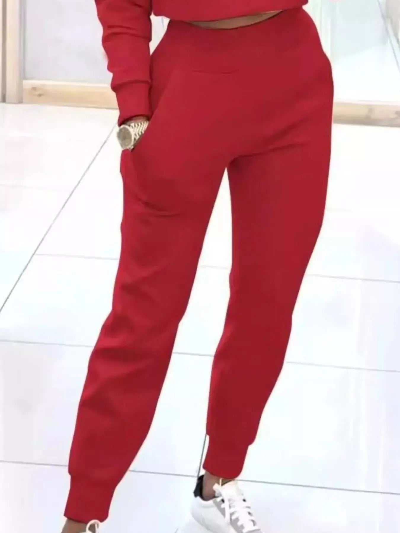 Casual Chic Cropped Sweatshirt and Jogger Set  Style Ratio