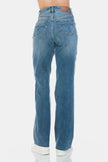 Judy Blue Full Size Tummy Control Cut Raw Hem Straight Jeans  Style Ratio