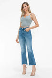 bytos Raw Hem Distressed Mid Rise Crop Jeans  Style Ratio