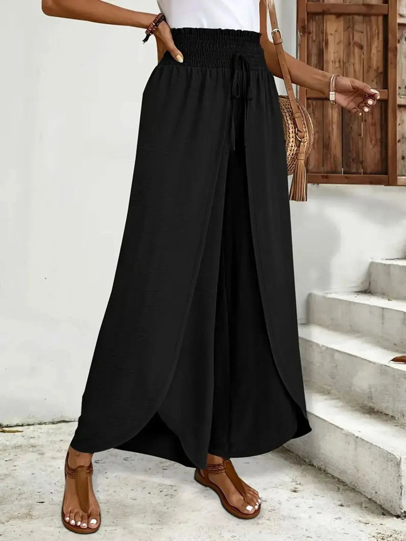 High-Waisted Side Slit Pants  Style Ratio