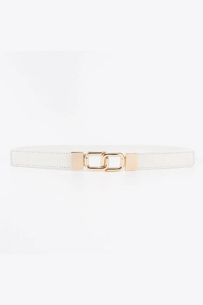 Geometric Double Buckle Elastic Belt  Style Ratio