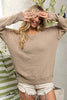 BiBi Raw Edged Popcorn Texture V-neck Sweater  Style Ratio