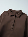 Collared Sweatshirt and High Waist Pants Active Set  Style Ratio