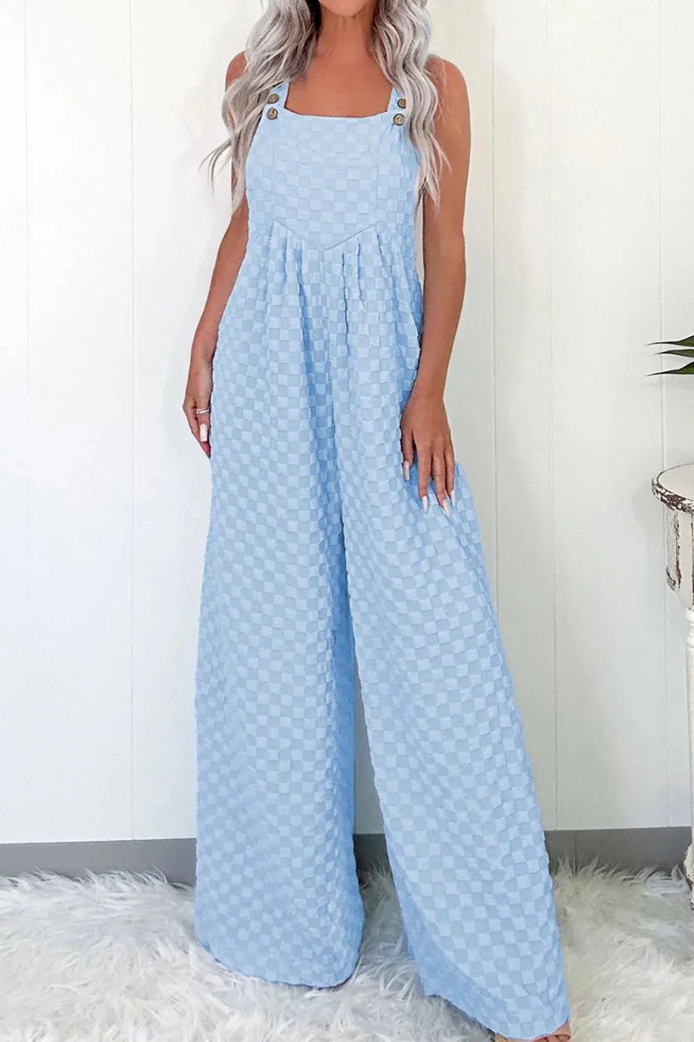 Checkered Pocketed Jumpsuit  Style Ratio