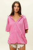 BiBi Vintage Washed Waffle Thermal Hoodie  Style Ratio