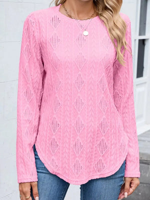 Diamond Pattern Knit Long Sleeve Shirt  Style Ratio