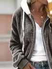 Full Size Cozy Fleece Zip-Up Hooded Jacket  Style Ratio