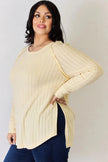 Basic Bae Full Size Ribbed Round Neck Long Sleeve Shirt  Style Ratio