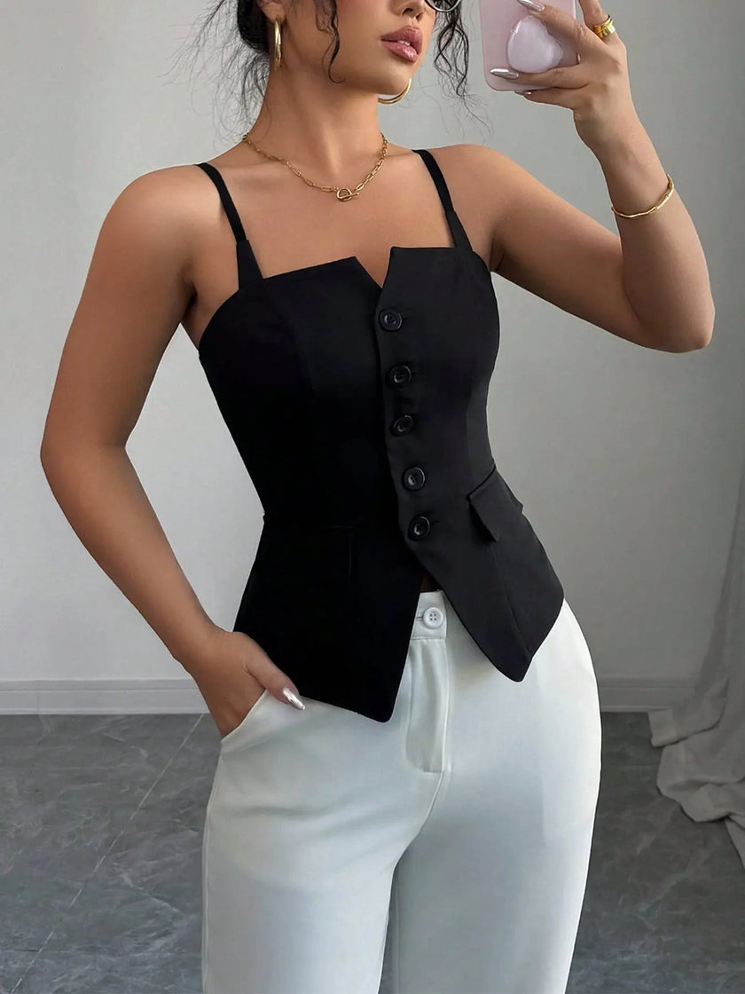 Button-Front Fitted Cami  Style Ratio