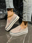 Rhinestone Embellished Platform Loafers  Style Ratio