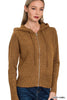 Zenana Drawstring Zip Up Hoodie  Style Ratio