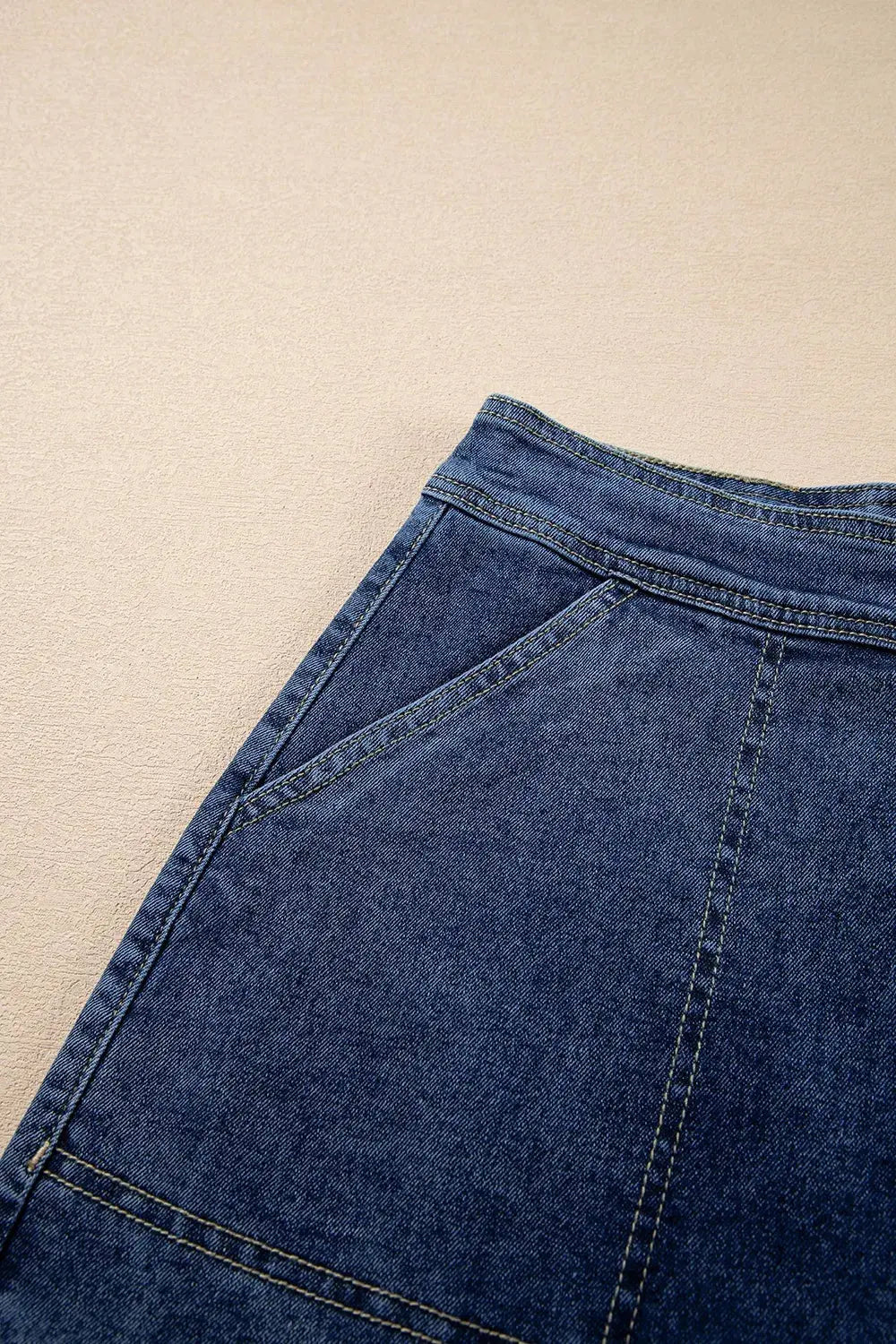 Asymmetrical Denim Skort with Pockets  Style Ratio