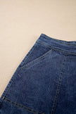 Asymmetrical Denim Skort with Pockets  Style Ratio