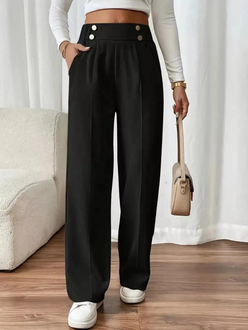Full Size High Waisted Wide Leg Pants  Style Ratio