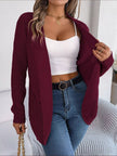 Chunky Knit Open Front Cardigan with Pockets  Style Ratio