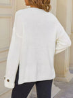 Pocket Detail Round Neck Sweater  Style Ratio