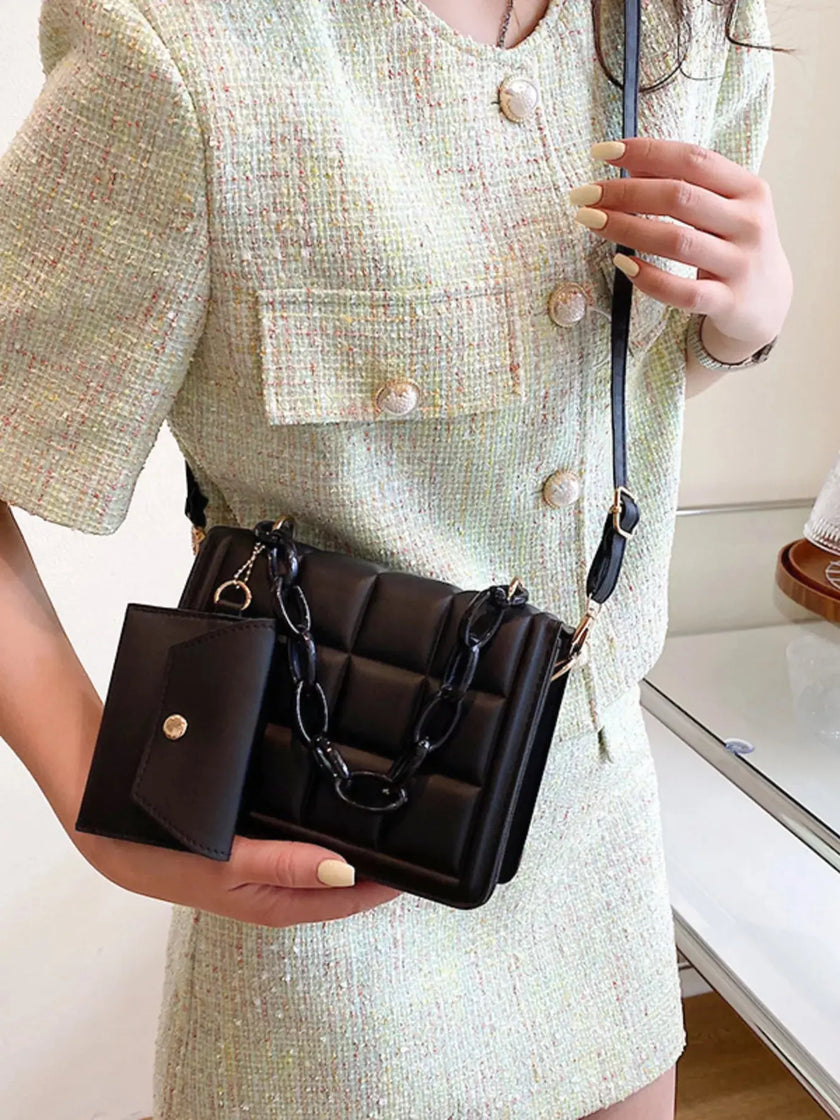 Quilted Chain Strap Crossbody Bag  Style Ratio