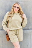 Double Take Full Size Texture Long Sleeve Top and Drawstring Shorts Set  Style Ratio