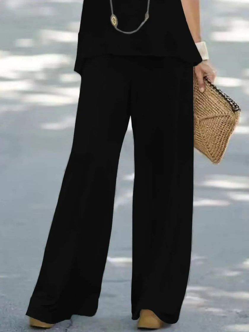 Halter Top and Wide Leg Pants Matching Set  Style Ratio