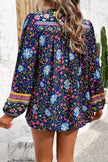 Floral Print Tie Neck Blouse  Style Ratio