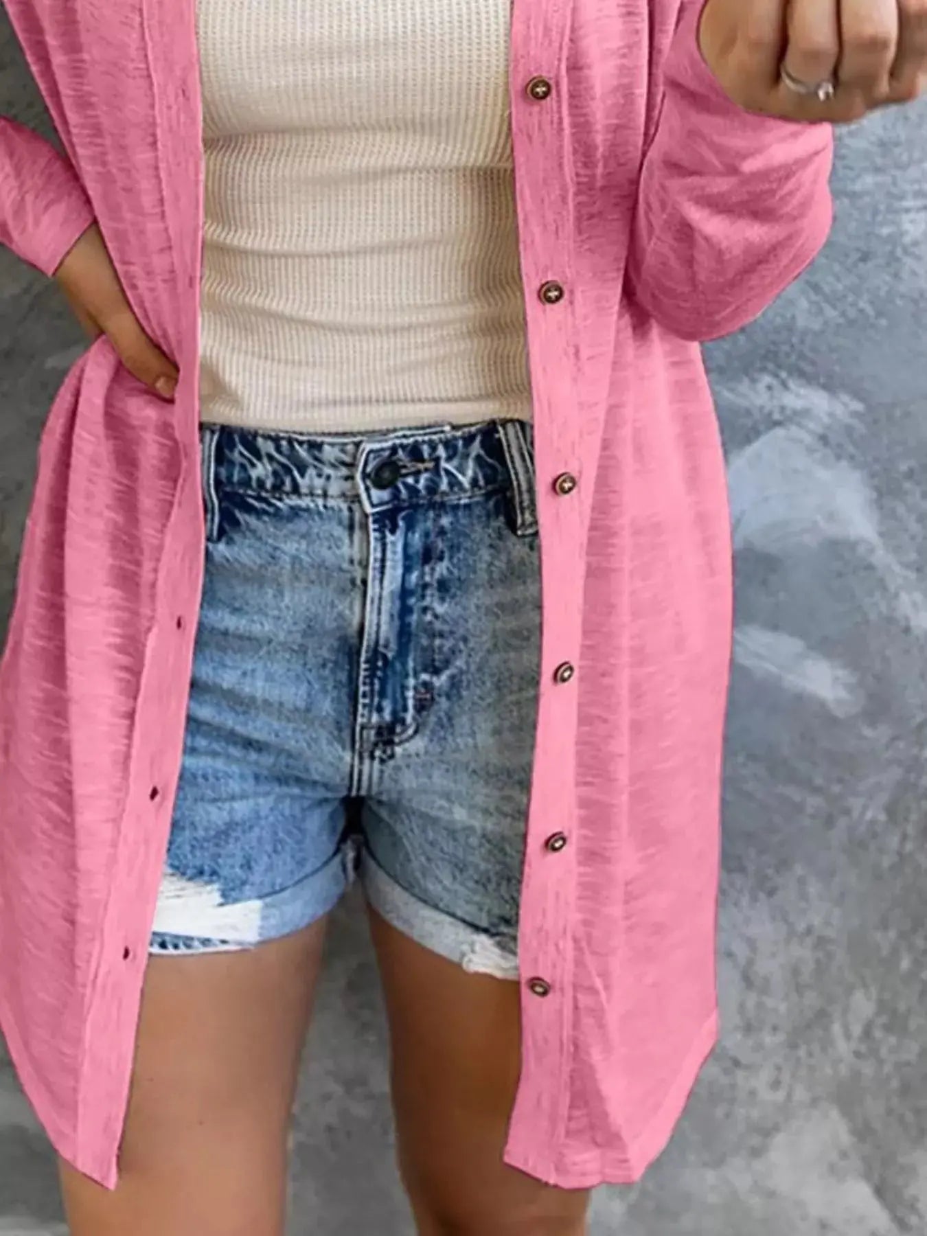 Lightweight Button-Down Cardigan  Style Ratio