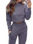 Casual Chic Cropped Sweatshirt and Jogger Set  Style Ratio