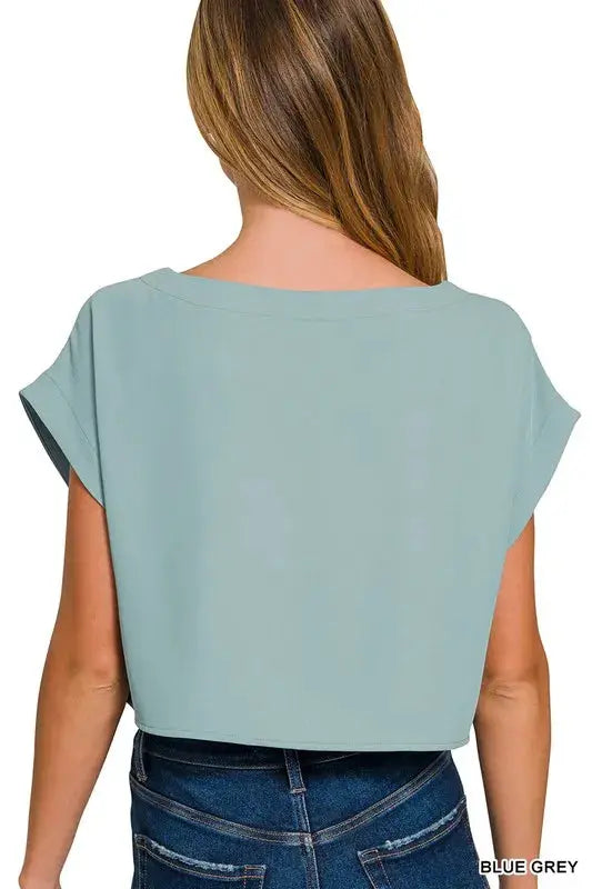 Zenana Heavy Woven Span Crop Tee & Skirt Set  Style Ratio
