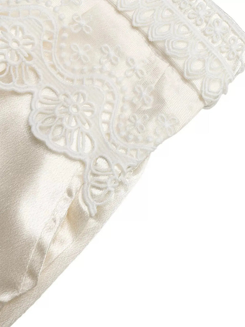 Lace Waist Wide Leg Pants  Style Ratio
