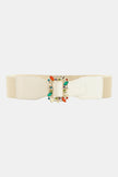 Multicolored Leaf Buckle Elastic Belt  Style Ratio