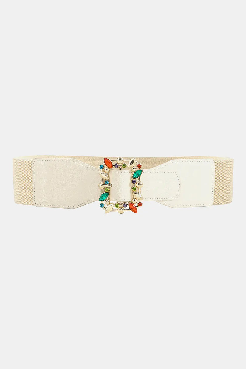 Multicolored Leaf Buckle Elastic Belt  Style Ratio