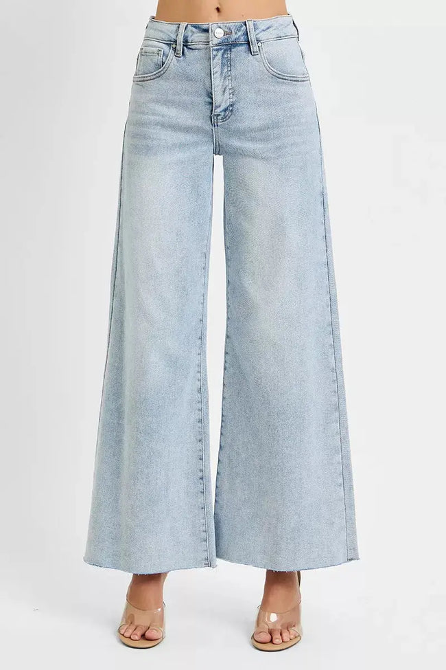 RISEN Full Size High Rise Ankle Wide Palazzo Jeans  Style Ratio