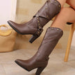 Riveted Criss-Cross Strap Heeled Boots  Style Ratio