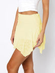 Asymmetric Hem Lace Ruffle Mini Skirt  Style Ratio