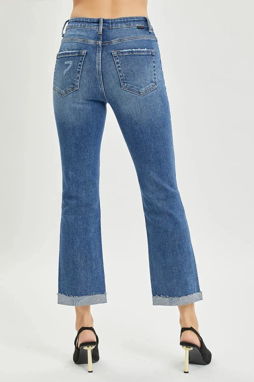 RISEN Full Size Button Fly Cropped Bootcut Jeans  Style Ratio