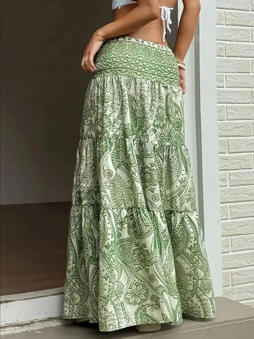 Paisley Print Maxi Skirt  Style Ratio