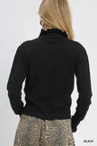 Umgee Ruffle Mock Neck Puff Sleeve Sweater  Style Ratio