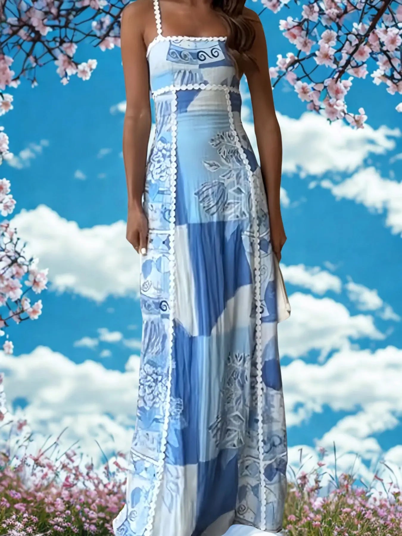 Bow Cutout Back Square Neck Maxi Dress  Style Ratio