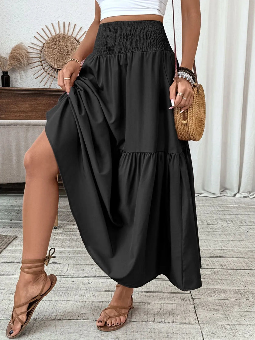 Smocked Waist Tiered Skirt  Style Ratio