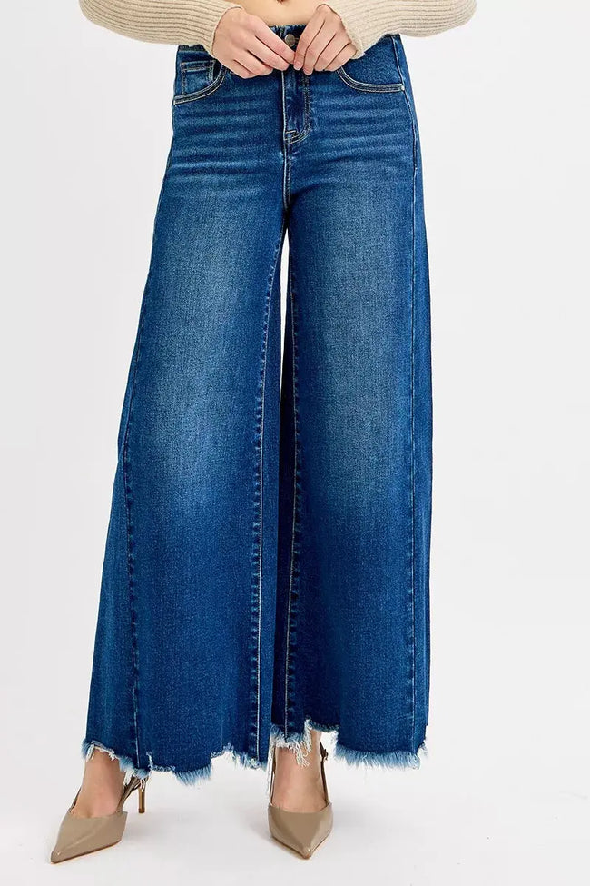 RISEN Full Size High Rise Ankle Wide Jeans  Style Ratio