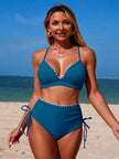 Scalloped Trim High-Waisted Bikini  Style Ratio