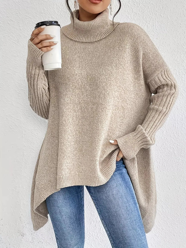 Turtleneck High-Low Hem Sweater  Style Ratio