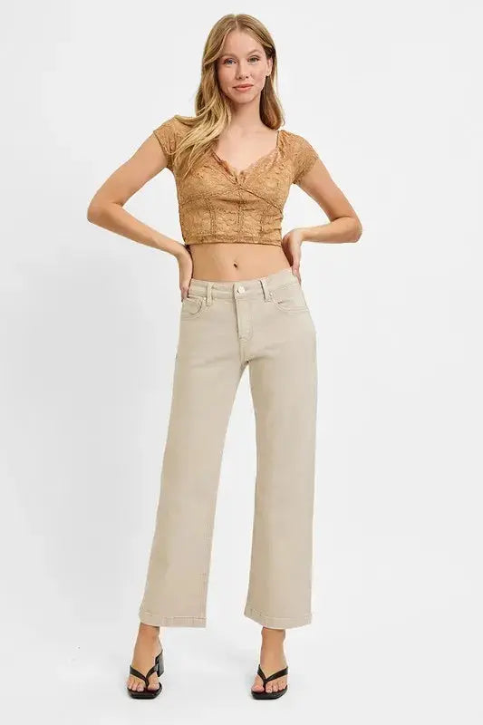 RISEN Full Size Tummy Control Mid Rise Ankle Straight Jeans  Style Ratio