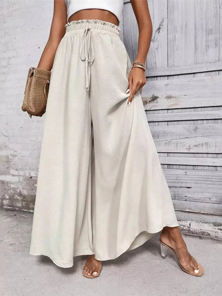 Frill Wide Leg Pants  Style Ratio