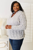 Woven Right Cable-Knit Hooded Sweater  Style Ratio