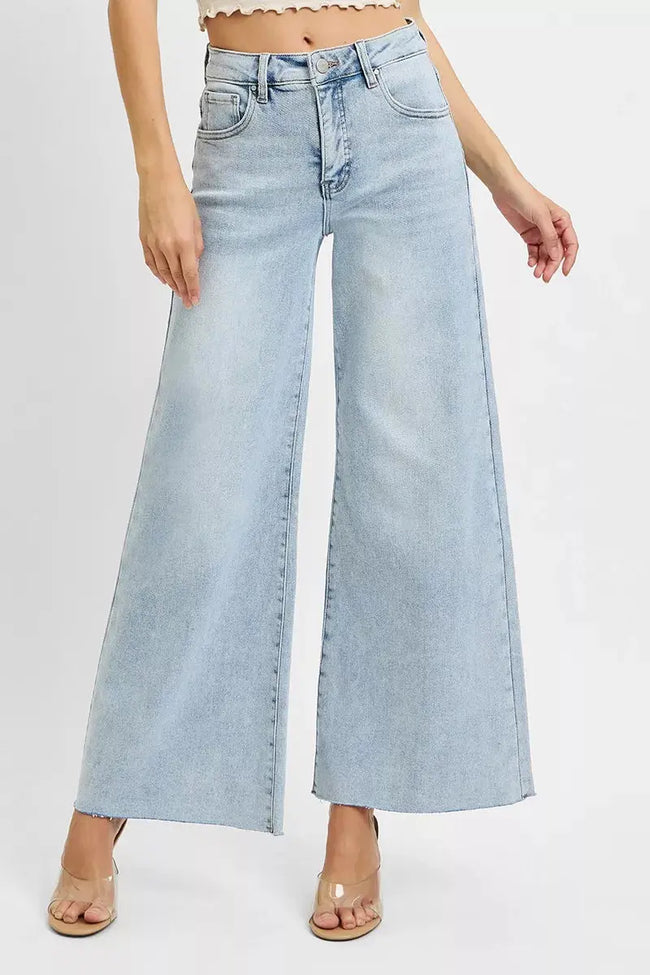 RISEN Full Size High Rise Ankle Wide Palazzo Jeans  Style Ratio