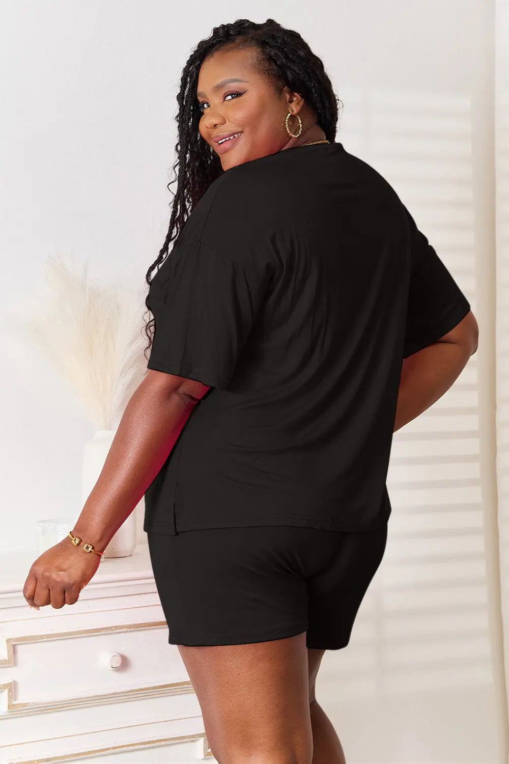 Basic Bae Full Size Soft Half Sleeve Top and Shorts Loungewear  Style Ratio