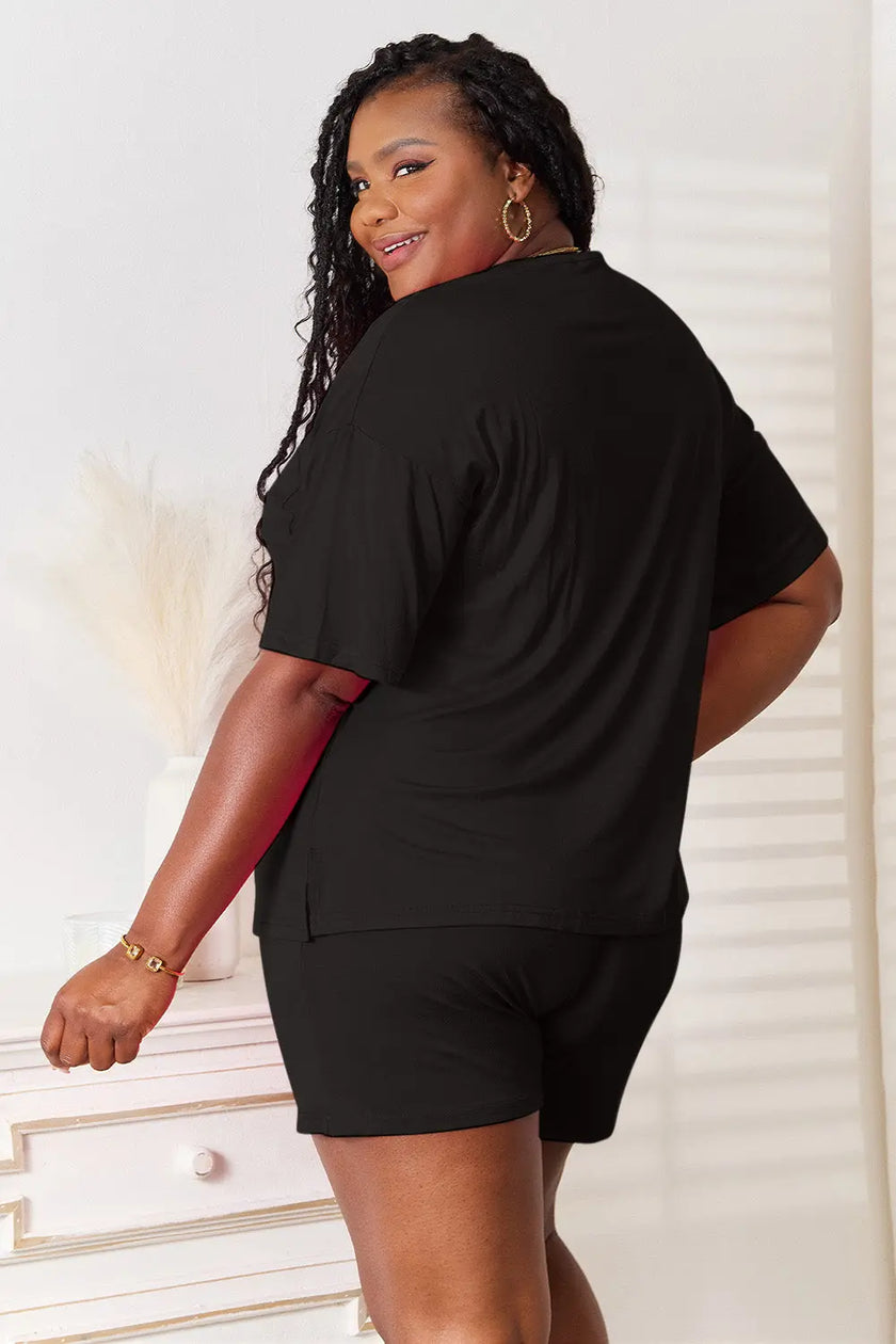Basic Bae Full Size Soft Half Sleeve Top and Shorts Loungewear  Style Ratio