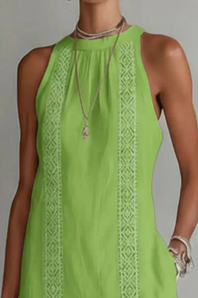 Sleeveless Side Slit Dress with Pockets  Style Ratio