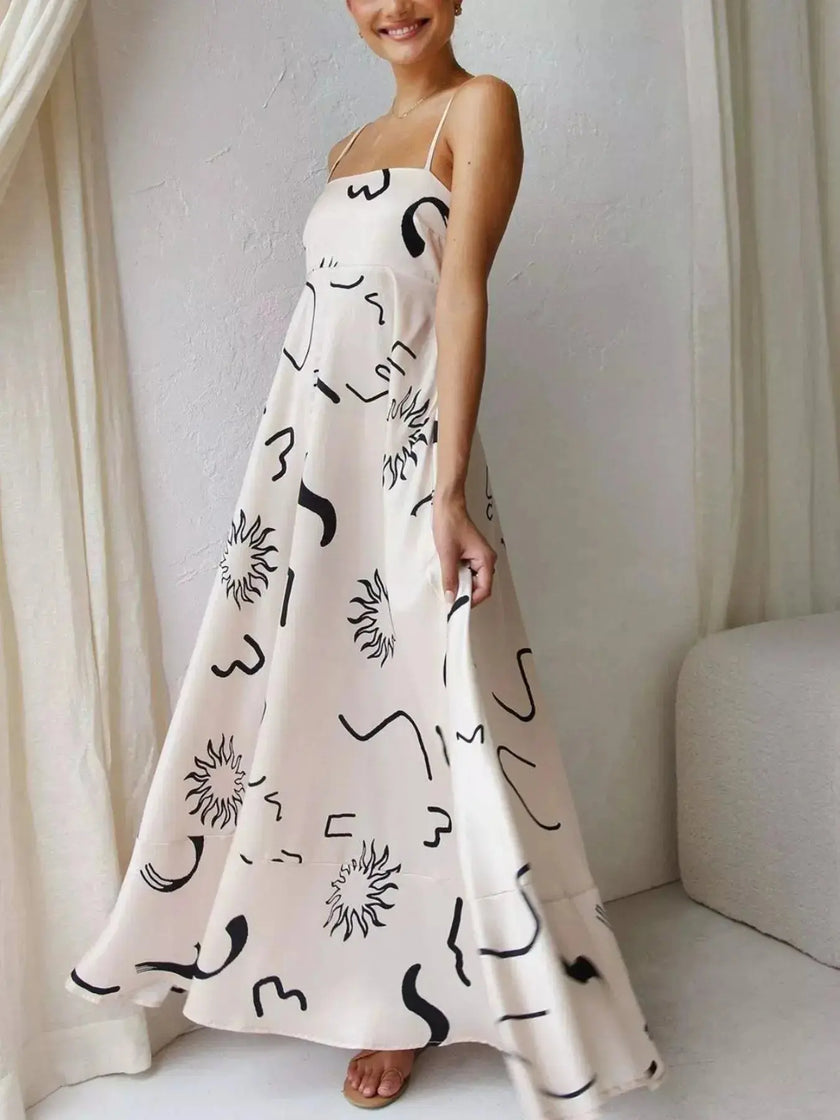 Printed Spaghetti Strap Maxi Dress  Style Ratio